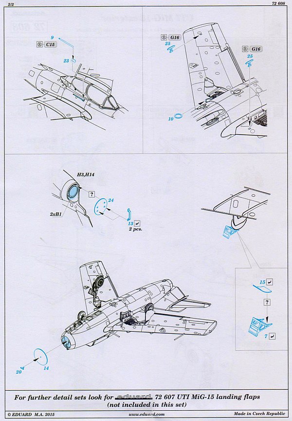 Eduard Ätzteile - UTI MiG-15 exterior