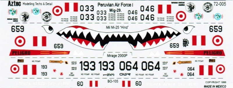 Aztec Models Tech & Decals - Peruvian Air Force 1