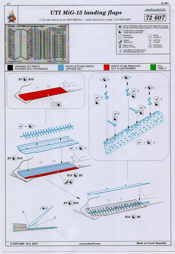 Eduard Ätzteile - UTI MiG-15 landing flaps