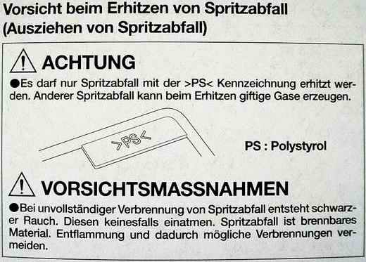 Nicht unwichtig! Ein für mich bis dato unbekannter Beipackzettel mit Sicherheitshinweisen.