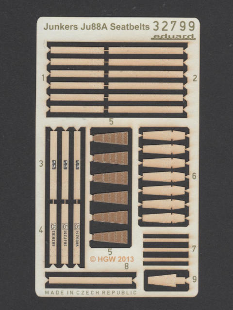 Eduard Ätzteile - Ju 88A seatbelts FABRIC