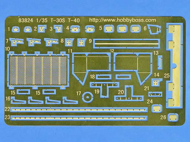 Ergänzende Details für den T-30S - die PE-Platine des Bausatzes