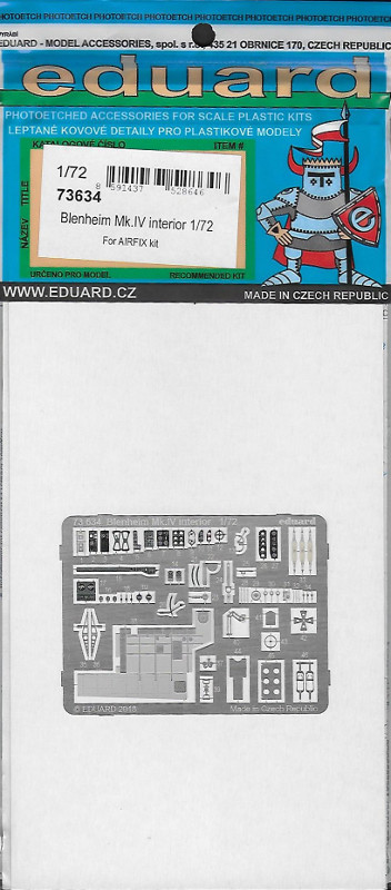 Eduard Ätzteile - Blenheim Mk.IV interior 1/72