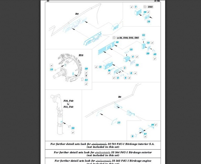 Eduard Ätzteile - F4U-1 Placards