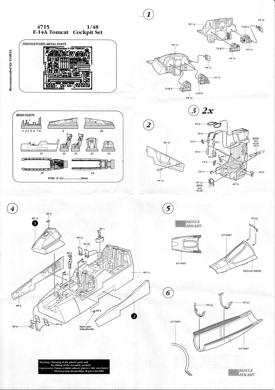 Aires - F-14A Tomcat Cockpit Set for Tamiya