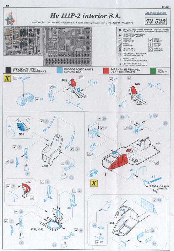 Eduard Ätzteile - He 111P-2 interior S.A.