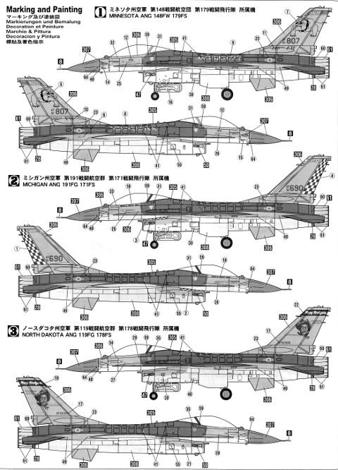 Hasegawa - F-16A ADF Fighting Falcon ANG Combo