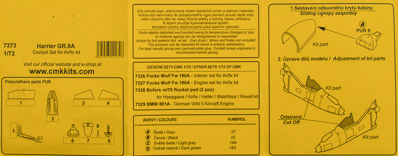 CMK - Harrier GR.9A Cockpit Set