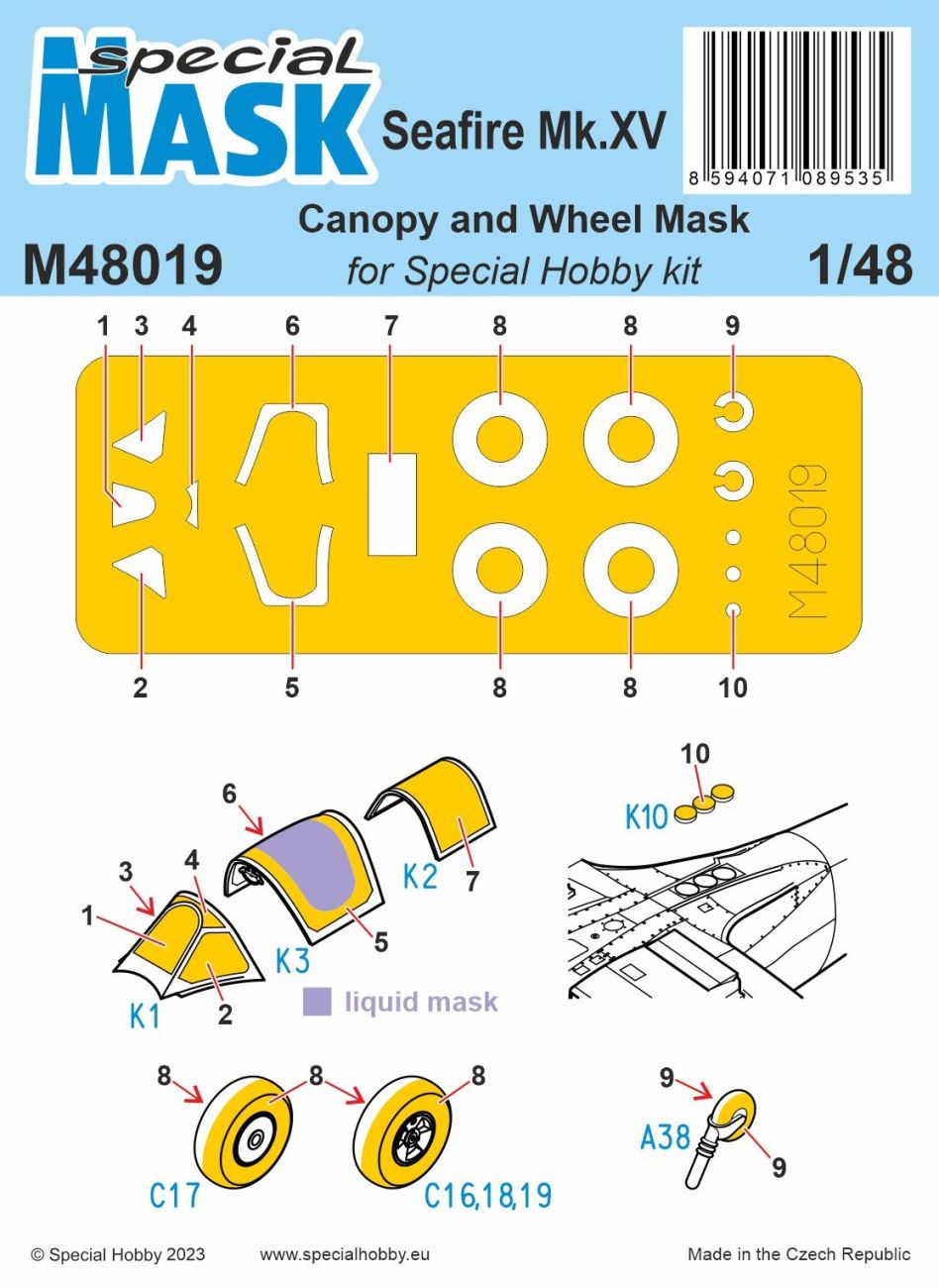 Special Mask - Seafire Mk.XV Canopy and Wheel Mask