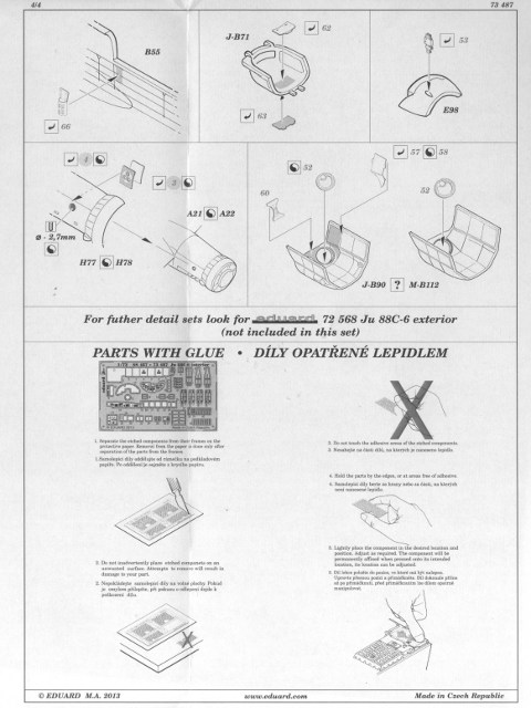 Eduard Ätzteile - Ju 88C-6 interior S.A.