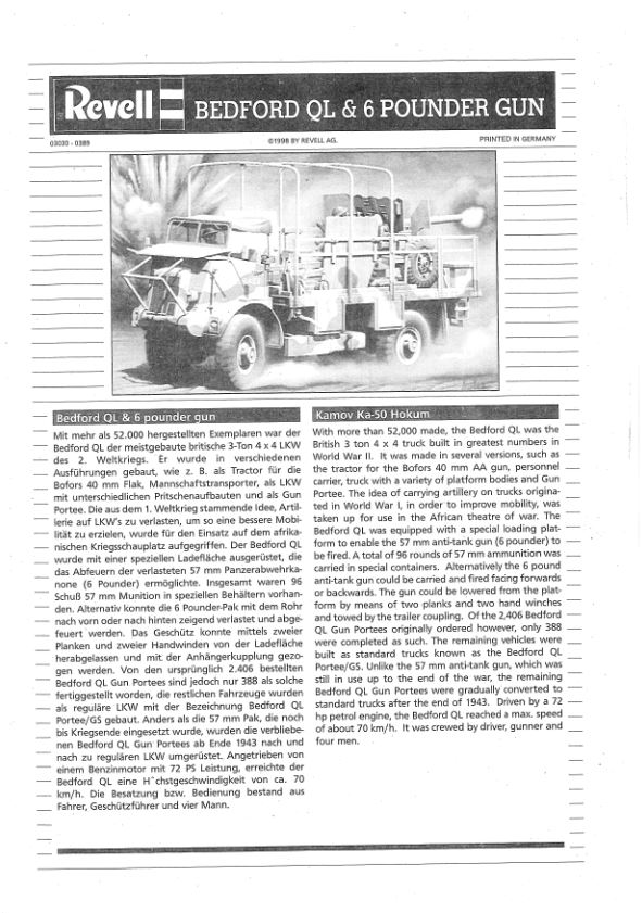 Bedford QL & 6 Pounder Gun