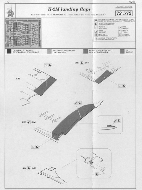 Eduard Ätzteile - Il-2M landing flaps