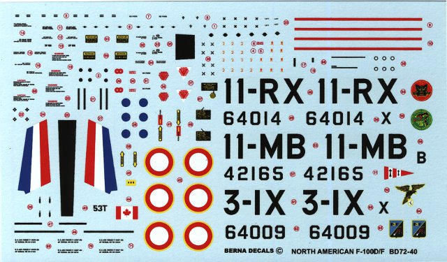 Berna Decals - North American F-100 D/F Super Sabre