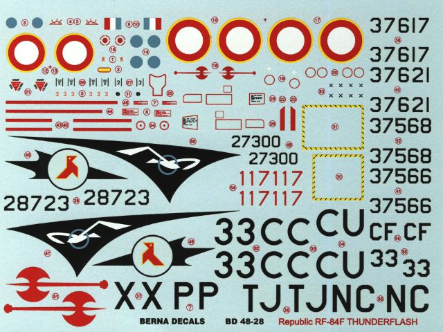 Berna Decals - Republic RF-84F Thunderflash