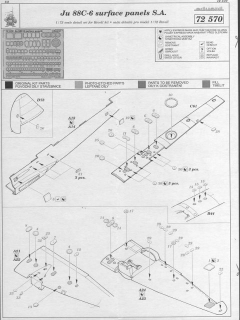 Eduard Ätzteile - Ju 88C-6 surface panels S.A.