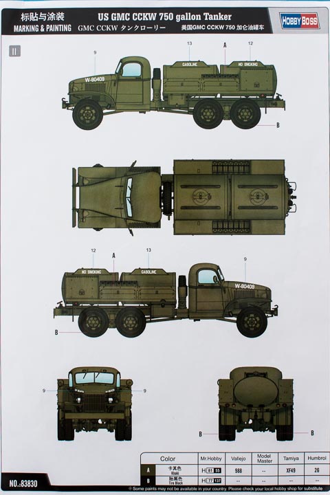 HobbyBoss - US GMC CCKW 750 gallon Tanker