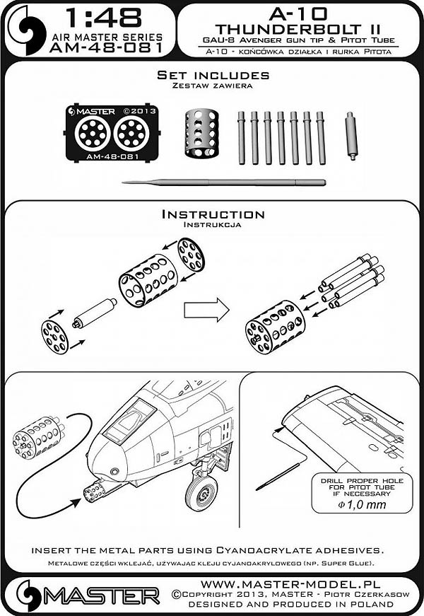 MASTER - GAU-8 Avenger Gun Tip & Pitot Tube