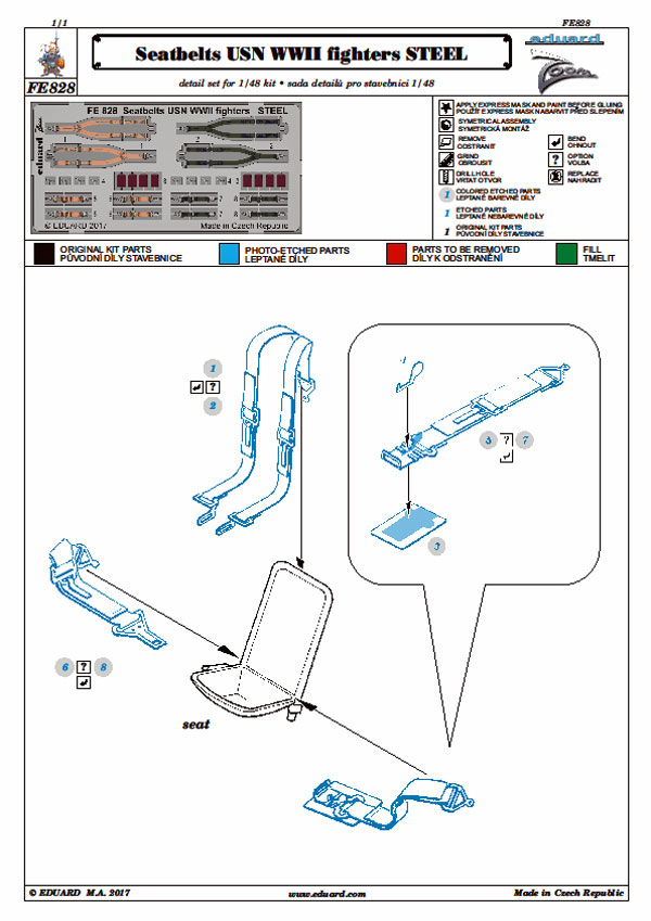 Eduard Ätzteile - Seatbelts USN WWII fighters steel