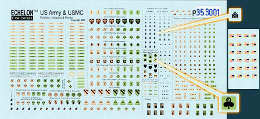 Echelon - US ARMY & USMC Patches, Insignias and Ranks (Desert & Subdued)