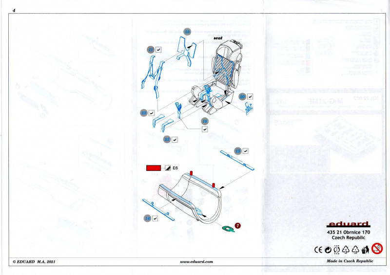 Eduard Ätzteile - 3D interior Decal MiG-21MF