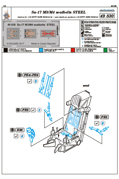 Eduard Ätzteile - Su-17 M3/M4 seatbelts STEEL