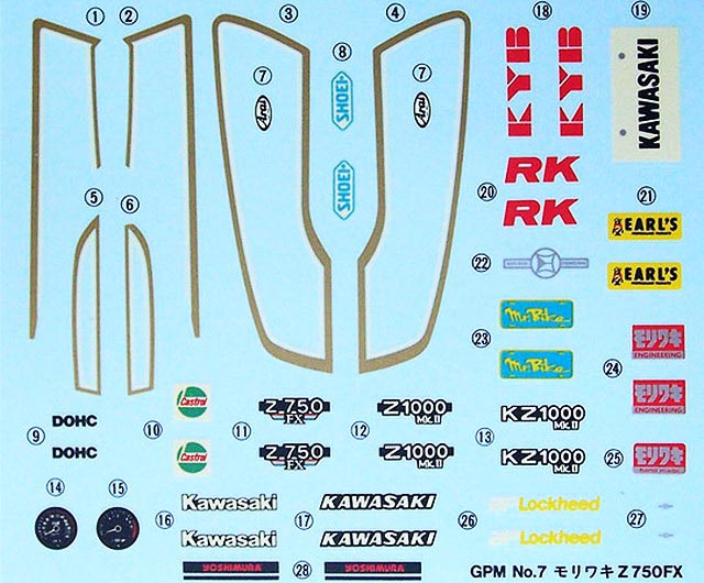 Die Decals sind sauber und randscharf auf dünnem Trägerfilm gedruckt. Es sind Beschriftungen für drei Versionen vorhanden. Auch an Tuner/Hersteller Decals wurde gedacht.