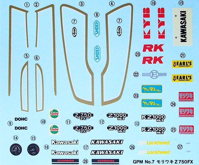 Die Decals sind sauber und randscharf auf dünnem Trägerfilm gedruckt. Es sind Beschriftungen für drei Versionen vorhanden. Auch an Tuner/Hersteller Decals wurde gedacht. 