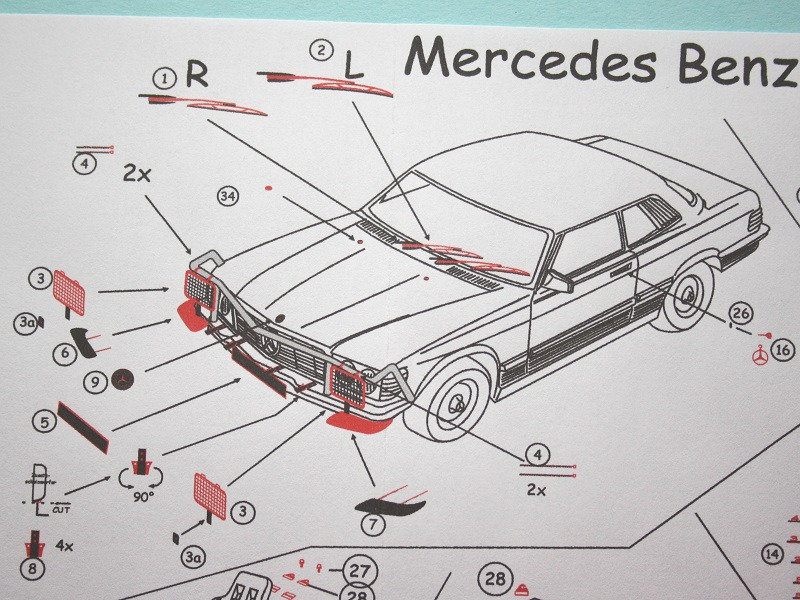 MBM Modell Bau Mürau - Fotoätzteile für Mercedes Benz 450 SLC und 500 SLC