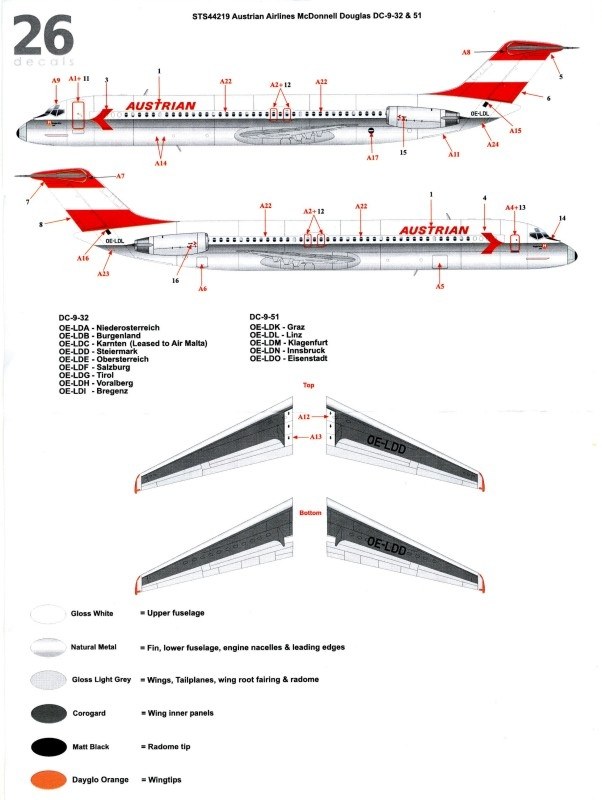 TwoSixModels - Austrian Airlines McDonnell Douglas DC-9-32/51