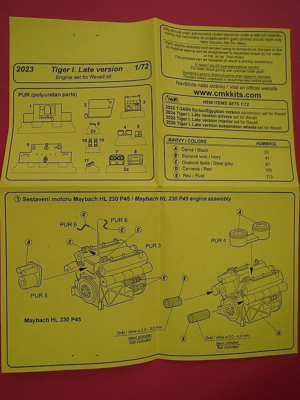 CMK - PzKpfw VI "Tiger" I Late Version Engine Set for Revell