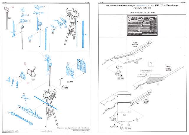 Eduard Ätzteile - CV-14 USS Ticonderoga