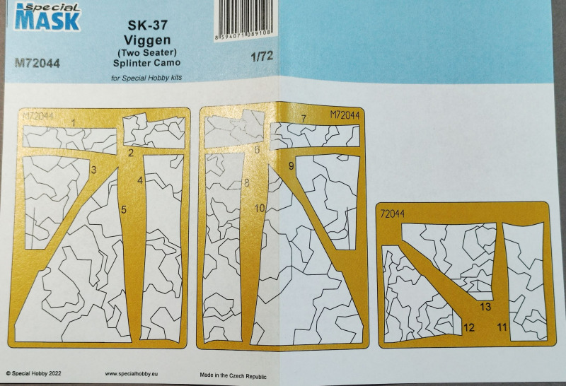 Special Mask - SK-37 Viggen (Two Seater) - Splinter Camo MASK