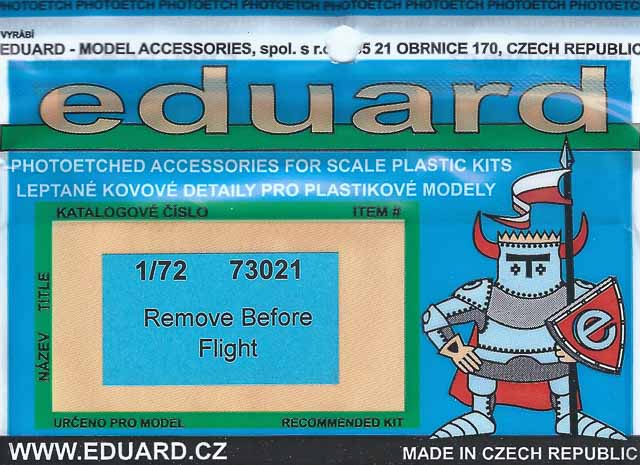 Eduard Ätzteile - Remove Before Flight