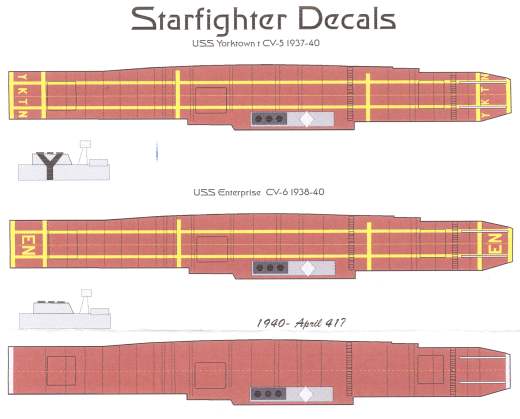 Starfighter Decals - Decals für CV-5 und CV-6