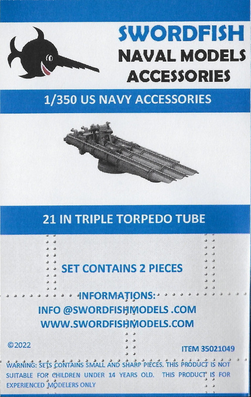 Swordfish Models  - 21 inch Triple Torpedo Tube