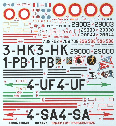 Berna Decals - Republic F-84F Thunderstreak