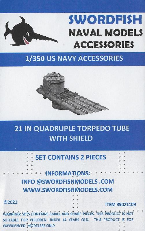 Swordfish Models  - 21 inch Quadruple Torpedo Tube with Shield
