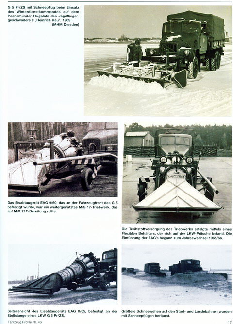 G 5 mit Schneepflug bzw. Eisabtaugerät