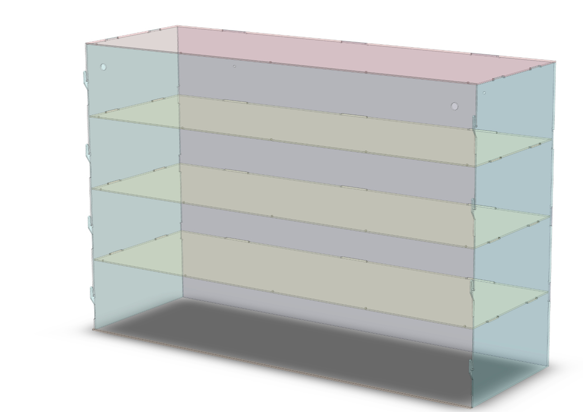 3D-Zusammenbau der Acrylglasteile